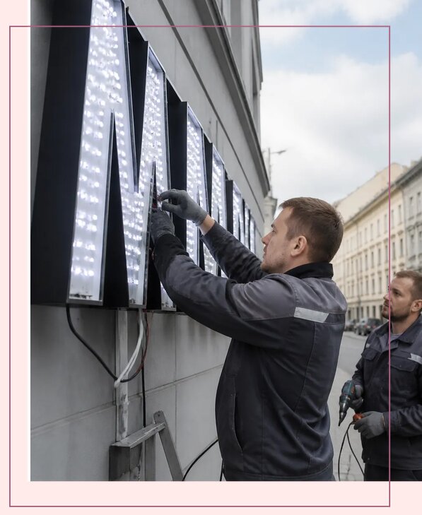 Изготовление и монтаж светодиодных LED вывесок в Кузнецке