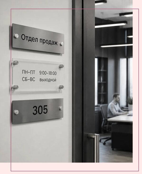 Офисные таблички на дверь в Кузнецке по цене от 5108 р. | Аванза-Кнц